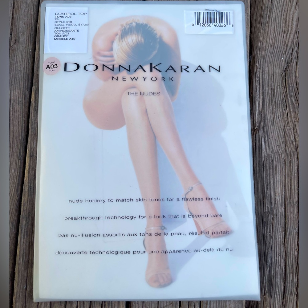 Donna Karan NewYork control top stockings . Tone A03.